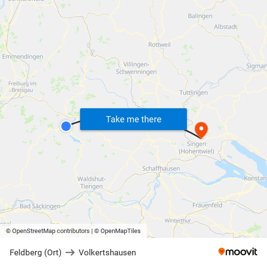Feldberg (Ort) to Volkertshausen map