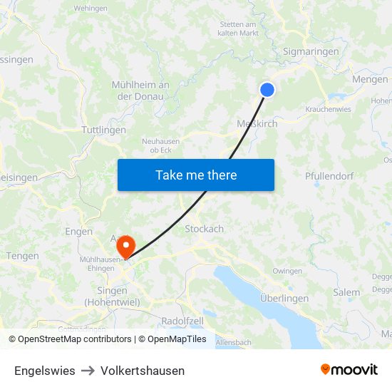 Engelswies to Volkertshausen map