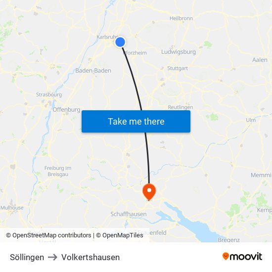 Söllingen to Volkertshausen map