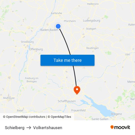 Schielberg to Volkertshausen map