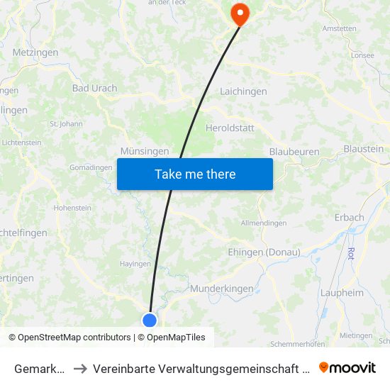 Gemarkung Zell to Vereinbarte Verwaltungsgemeinschaft Der Gemeinde Deggingen map