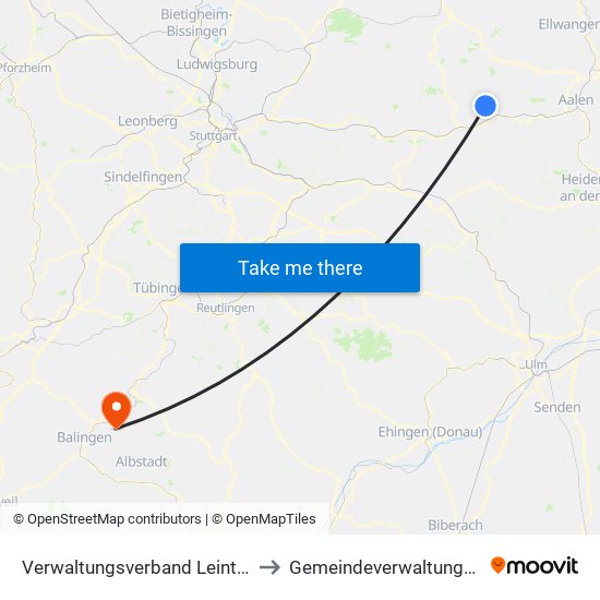 Verwaltungsverband Leintal-Frickenhofer Höhe to Gemeindeverwaltungsverband Bisingen map