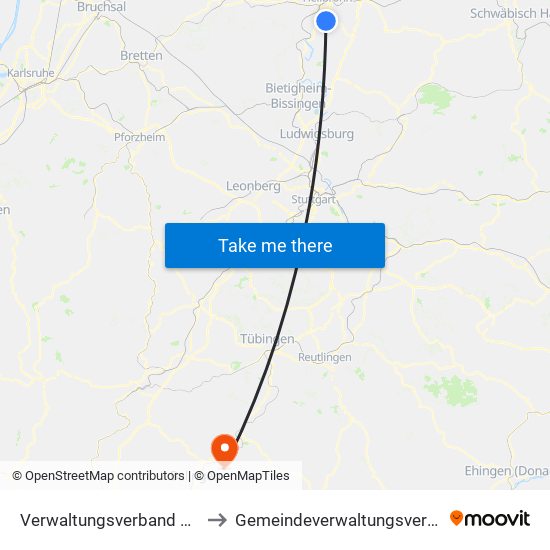 Verwaltungsverband Flein-Talheim to Gemeindeverwaltungsverband Bisingen map