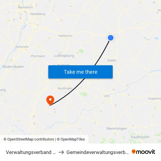 Verwaltungsverband Crailsheim to Gemeindeverwaltungsverband Bisingen map