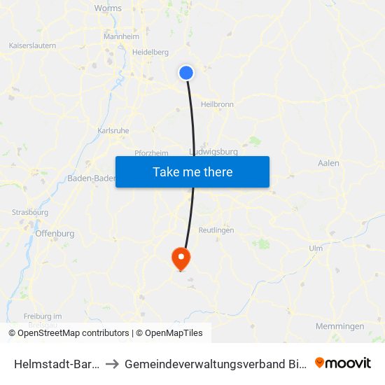 Helmstadt-Bargen to Gemeindeverwaltungsverband Bisingen map