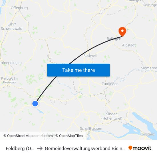 Feldberg (Ort) to Gemeindeverwaltungsverband Bisingen map