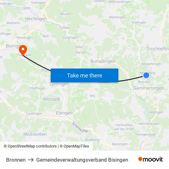 Bronnen to Gemeindeverwaltungsverband Bisingen map