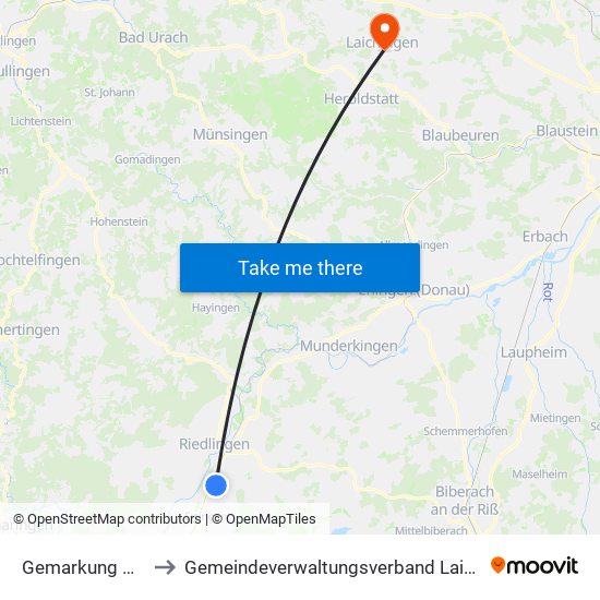 Gemarkung Neufra to Gemeindeverwaltungsverband Laichinger Alb map