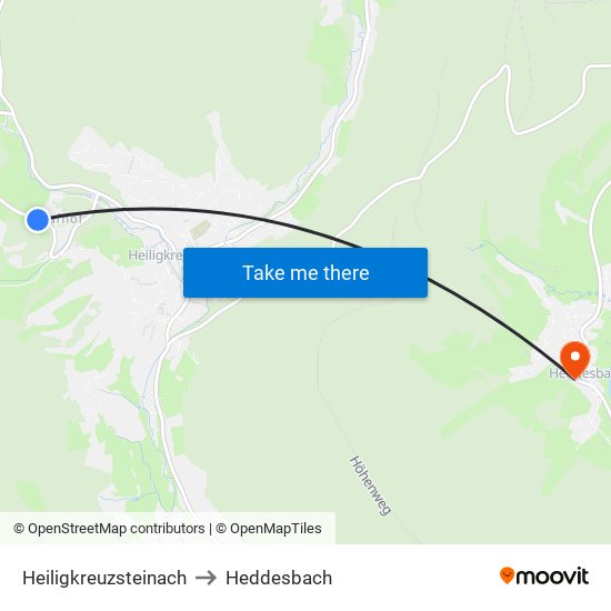 Heiligkreuzsteinach to Heddesbach map