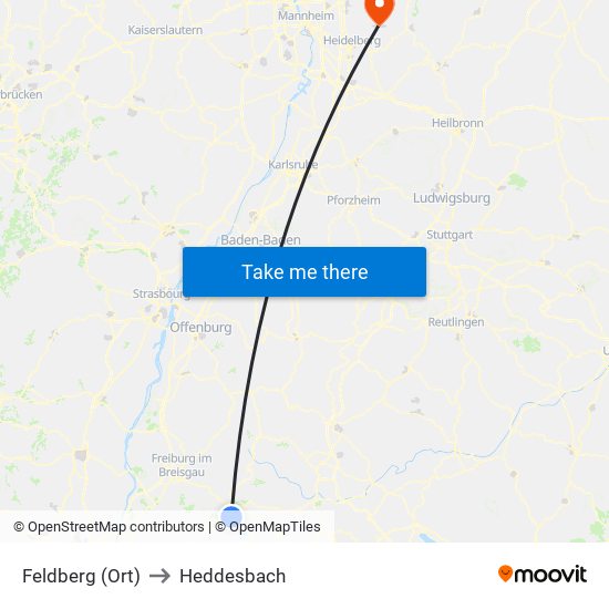 Feldberg (Ort) to Heddesbach map