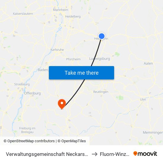 Verwaltungsgemeinschaft Neckarsulm to Fluorn-Winzeln map