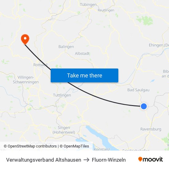 Verwaltungsverband Altshausen to Fluorn-Winzeln map