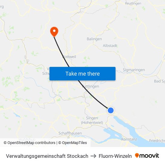 Verwaltungsgemeinschaft Stockach to Fluorn-Winzeln map