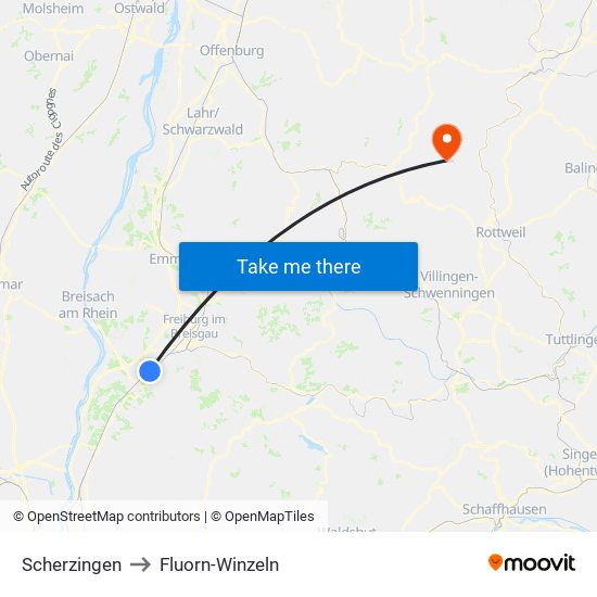 Scherzingen to Fluorn-Winzeln map