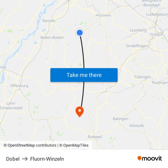 Dobel to Fluorn-Winzeln map