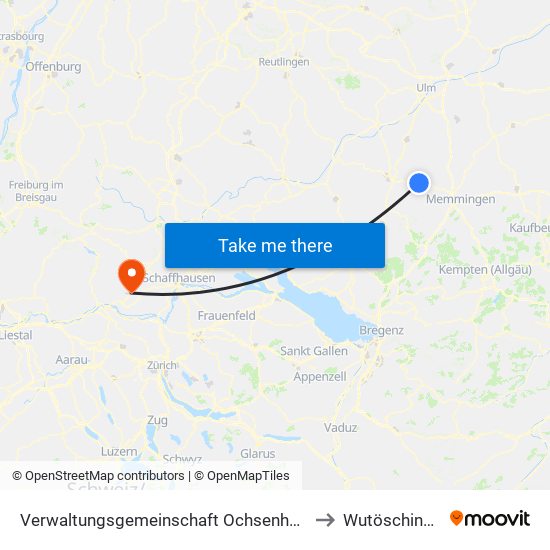 Verwaltungsgemeinschaft Ochsenhausen to Wutöschingen map