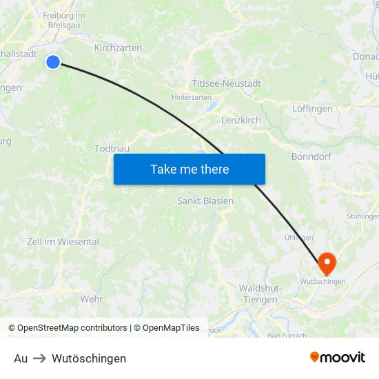 Au to Wutöschingen map