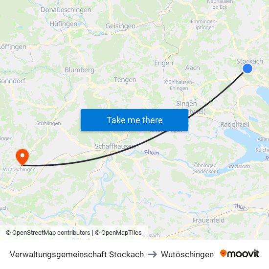 Verwaltungsgemeinschaft Stockach to Wutöschingen map