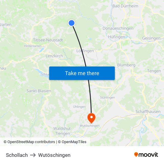 Schollach to Wutöschingen map