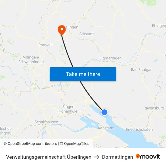 Verwaltungsgemeinschaft Überlingen to Dormettingen map