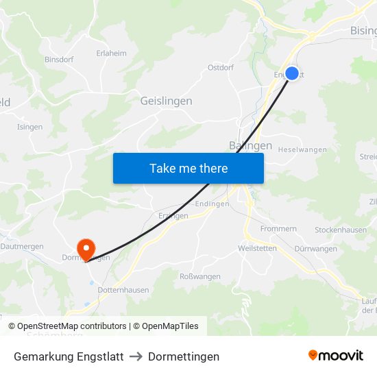 Gemarkung Engstlatt to Dormettingen map