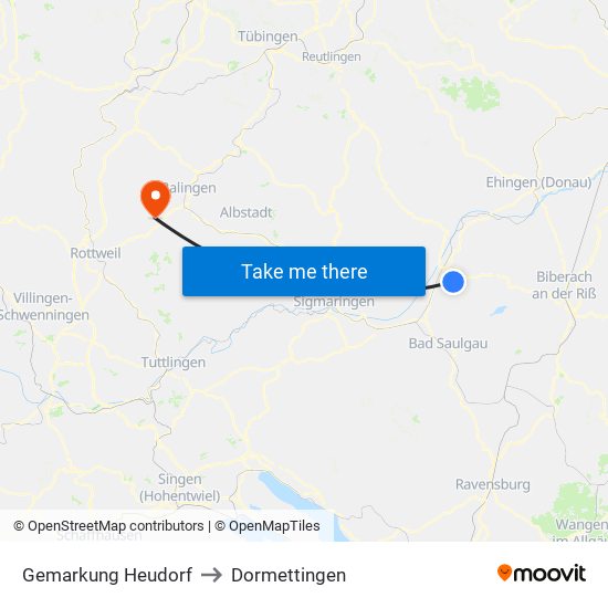 Gemarkung Heudorf to Dormettingen map