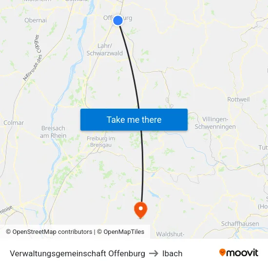 Verwaltungsgemeinschaft Offenburg to Ibach map