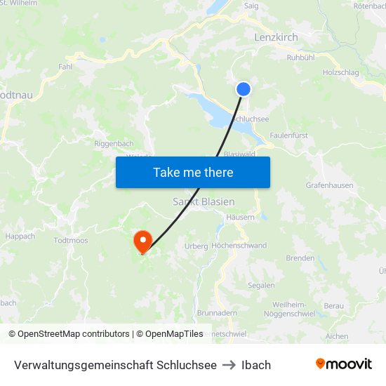 Verwaltungsgemeinschaft Schluchsee to Ibach map