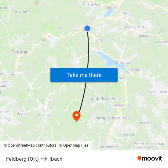 Feldberg (Ort) to Ibach map