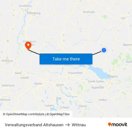 Verwaltungsverband Altshausen to Wittnau map