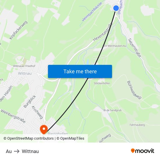 Au to Wittnau map