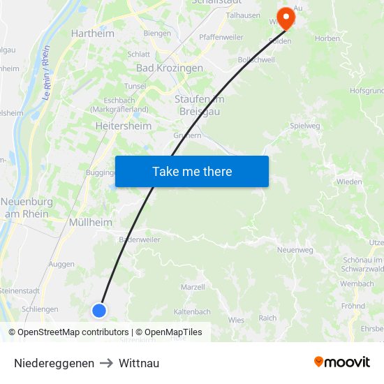 Niedereggenen to Wittnau map