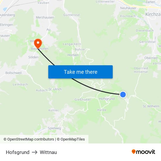 Hofsgrund to Wittnau map