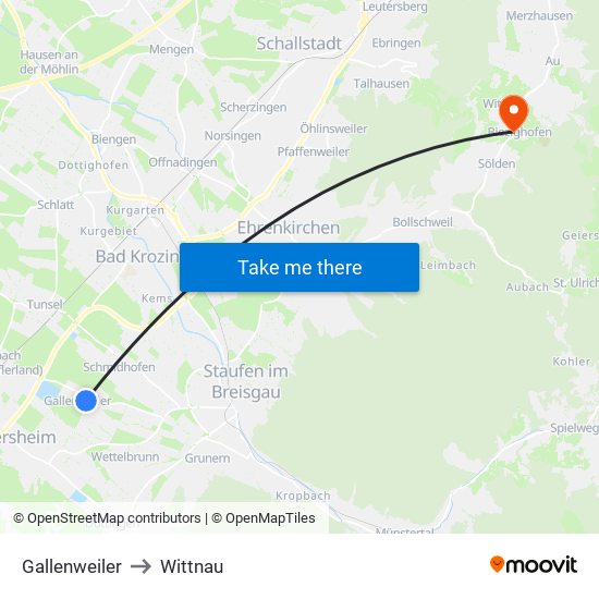 Gallenweiler to Wittnau map