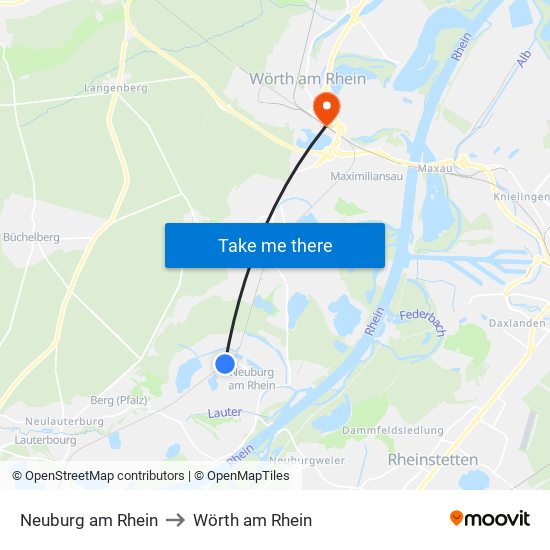 Neuburg am Rhein to Wörth am Rhein map