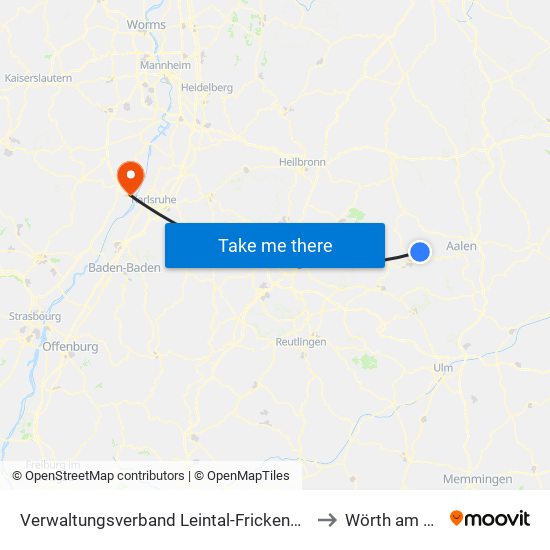 Verwaltungsverband Leintal-Frickenhofer Höhe to Wörth am Rhein map