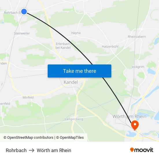 Rohrbach to Wörth am Rhein map