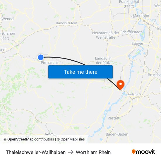 Thaleischweiler-Wallhalben to Wörth am Rhein map