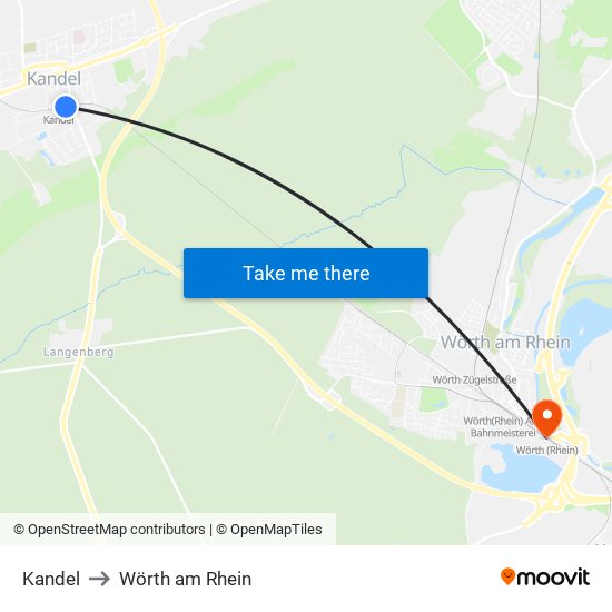 Kandel to Wörth am Rhein map
