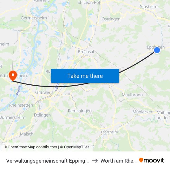 Verwaltungsgemeinschaft Eppingen to Wörth am Rhein map