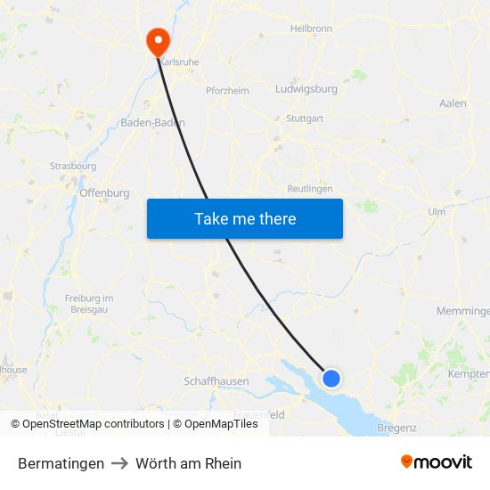 Bermatingen to Wörth am Rhein map