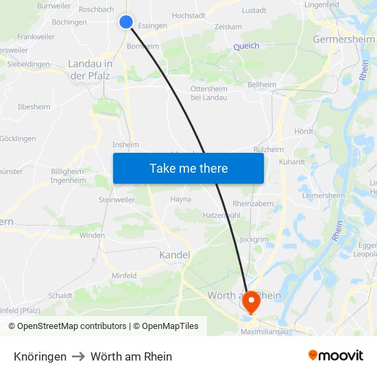 Knöringen to Wörth am Rhein map