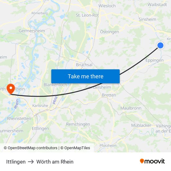 Ittlingen to Wörth am Rhein map