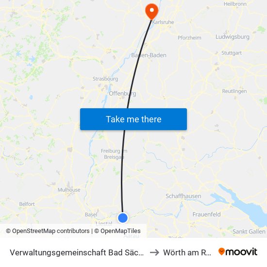Verwaltungsgemeinschaft Bad Säckingen to Wörth am Rhein map