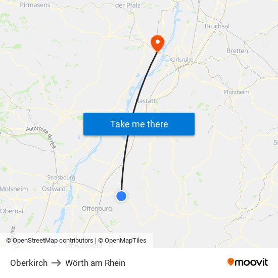 Oberkirch to Wörth am Rhein map