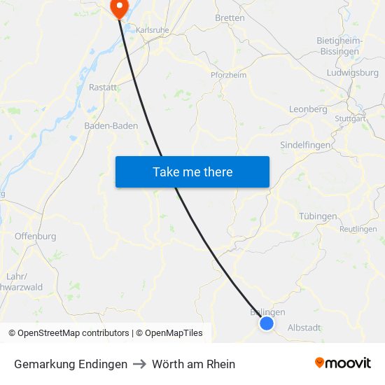 Gemarkung Endingen to Wörth am Rhein map