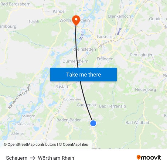 Scheuern to Wörth am Rhein map