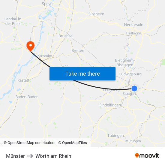 Münster to Wörth am Rhein map