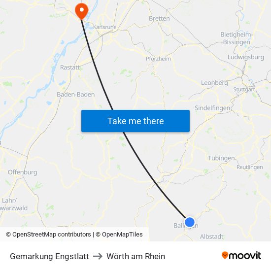 Gemarkung Engstlatt to Wörth am Rhein map