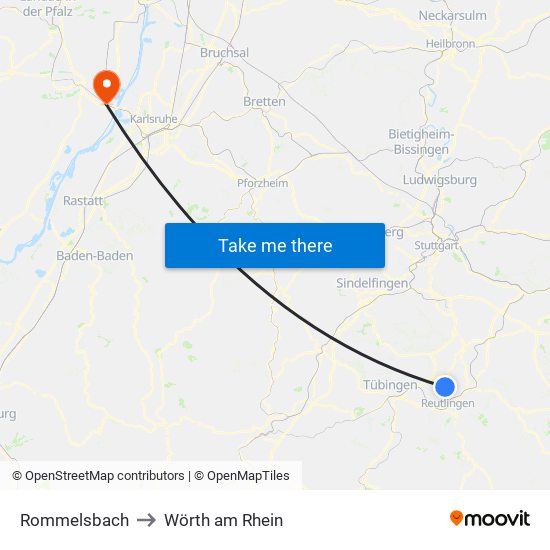 Rommelsbach to Wörth am Rhein map